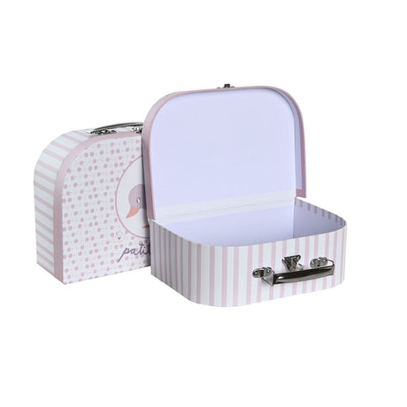 Jogo de Caixas Decorativas DKD Home Decor 28 x 9,5 x 20 cm Cor de Rosa Metal Multicolor Cartão - EcoNest