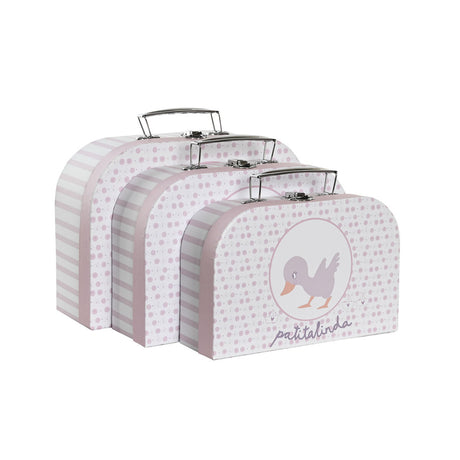Jogo de Caixas Decorativas DKD Home Decor 28 x 9,5 x 20 cm Cor de Rosa Metal Multicolor Cartão - EcoNest