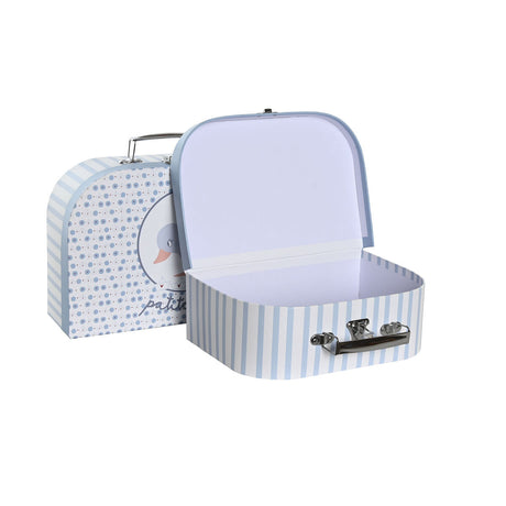 Jogo de Caixas Decorativas DKD Home Decor 28 x 9,5 x 20 cm Azul Metal Multicolor Cartão - EcoNest