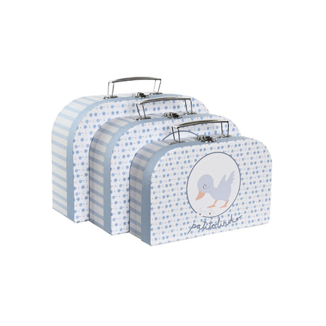 Jogo de Caixas Decorativas DKD Home Decor 28 x 9,5 x 20 cm Azul Metal Multicolor Cartão - EcoNest