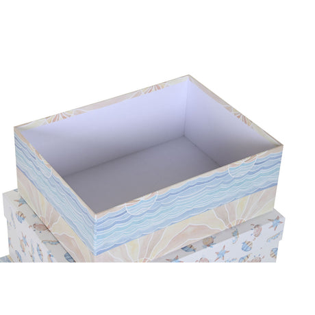 Conjunto de Caixas de Organização Empilháveis DKD Home Decor Infantil Multicolor Cartão (43,5 x 33,5 x 15,5 cm) - EcoNest