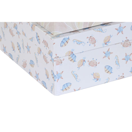 Conjunto de Caixas de Organização Empilháveis DKD Home Decor Infantil Multicolor Cartão (43,5 x 33,5 x 15,5 cm) - EcoNest