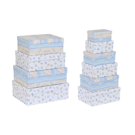 Conjunto de Caixas de Organização Empilháveis DKD Home Decor Infantil Multicolor Cartão (43,5 x 33,5 x 15,5 cm) - EcoNest