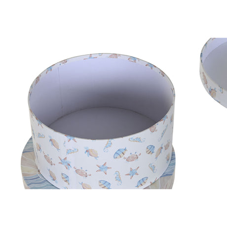 Conjunto de Caixas de Organização Empilháveis DKD Home Decor Infantil Multicolor Cartão (37,5 x 37,5 x 18 cm) - EcoNest
