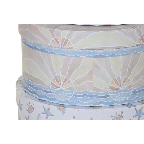 Conjunto de Caixas de Organização Empilháveis DKD Home Decor Infantil Multicolor Cartão (37,5 x 37,5 x 18 cm) - EcoNest