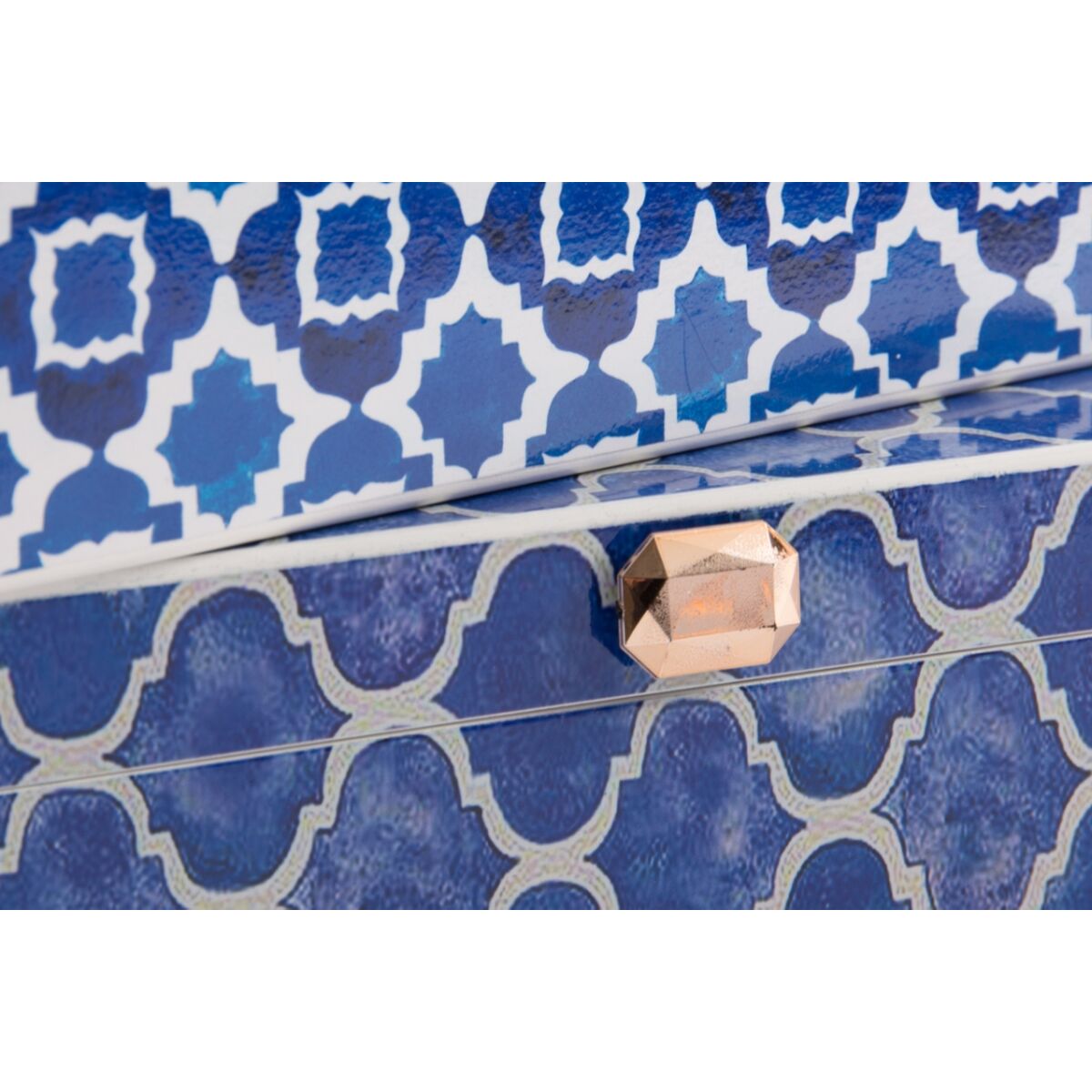 Guarda-Joias DKD Home Decor Azul Azul Marinho Madeira 24 x 20 x 8 cm (2 Unidades) - EcoNest