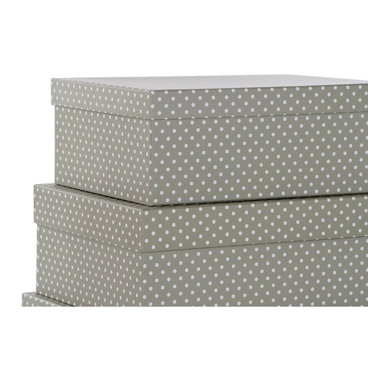 Conjunto de Caixas de Organização Empilháveis DKD Home Decor Toupeiras Cinzento Branco Cartão (43,5 x 33,5 x 15,5 cm) - EcoNest