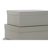 Conjunto de Caixas de Organização Empilháveis DKD Home Decor Toupeiras Cinzento Branco Cartão (43,5 x 33,5 x 15,5 cm) - EcoNest