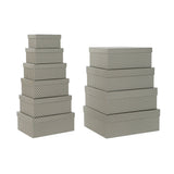 Conjunto de Caixas de Organização Empilháveis DKD Home Decor Toupeiras Cinzento Branco Cartão (43,5 x 33,5 x 15,5 cm) - EcoNest