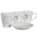 Conjunto de Chávenas com Pratos DKD Home Decor Metal Branco Grés 180 ml - EcoNest