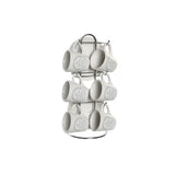 Conjunto de Chávenas com Pratos DKD Home Decor Metal Branco Grés 180 ml - EcoNest