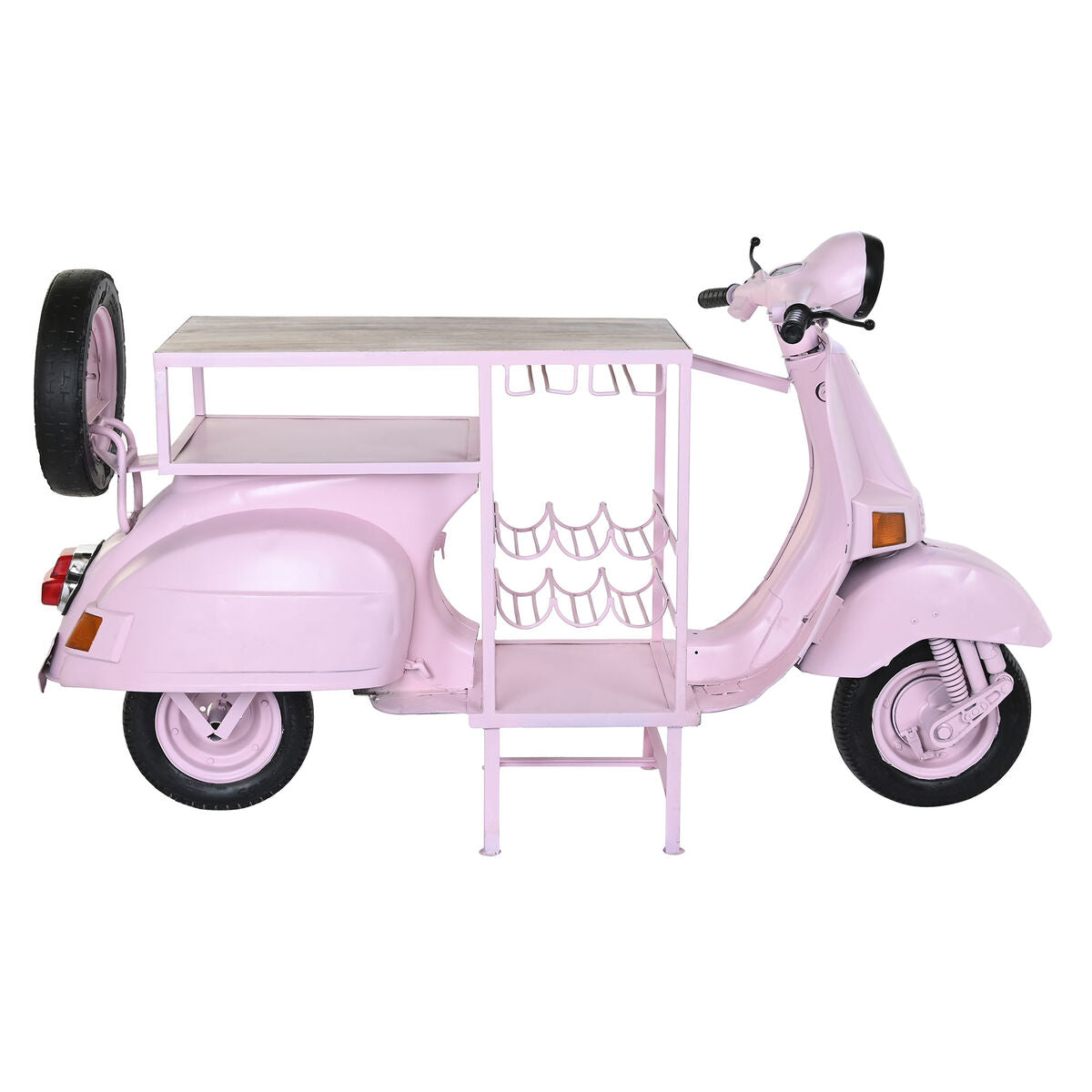 Suporte para garrafas DKD Home Decor 195 x 70 x 106 cm Rosa Claro Ferro Madeira de mangueira - EcoNest