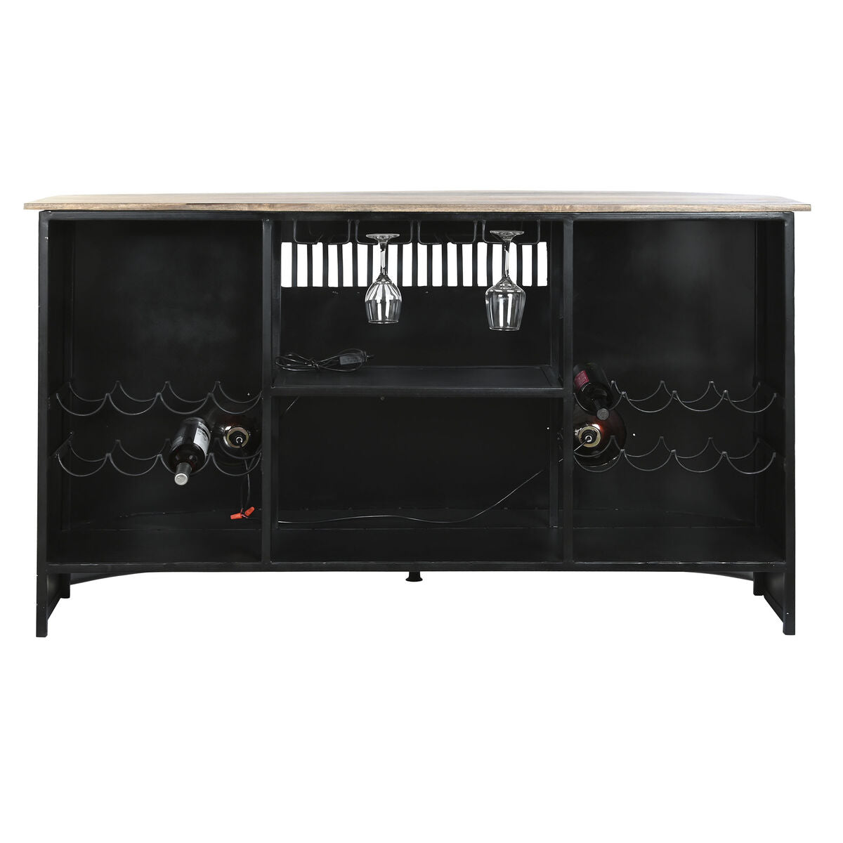 Mobiliário Auxiliar DKD Home Decor BAR Branco Castanho Preto Alumínio Ferro Madeira de mangueira 157 x 52 x 90 cm - EcoNest
