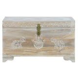 Baú DKD Home Decor Natural Madeira de mangueira Madeira MDF 78 x 43 x 45 cm - EcoNest