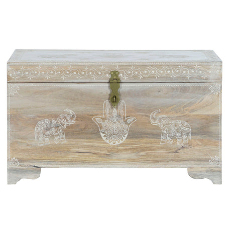 Baú DKD Home Decor Natural Madeira de mangueira Madeira MDF 78 x 43 x 45 cm - EcoNest