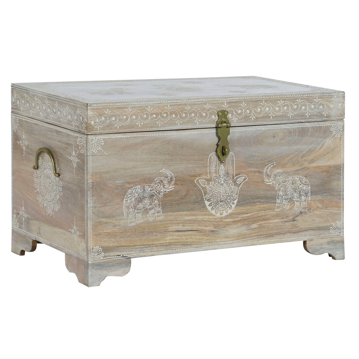 Baú DKD Home Decor Natural Madeira de mangueira Madeira MDF 78 x 43 x 45 cm - EcoNest