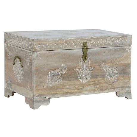 Baú DKD Home Decor Natural Madeira de mangueira Madeira MDF 78 x 43 x 45 cm - EcoNest