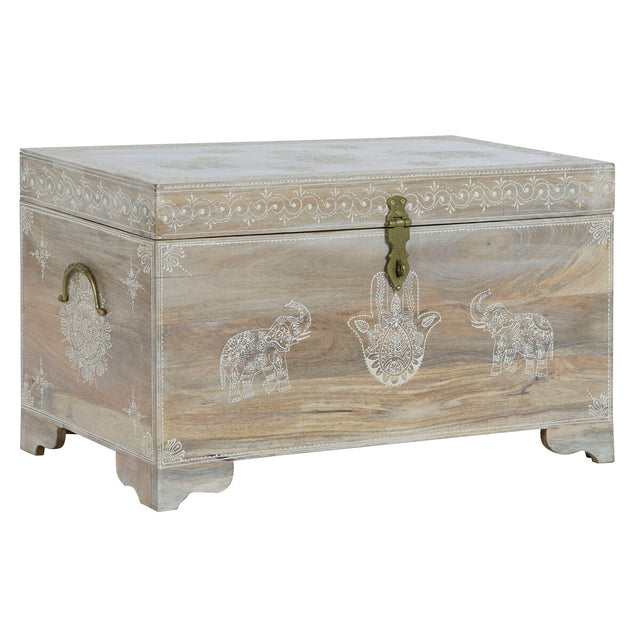Baú DKD Home Decor Natural Madeira de mangueira Madeira MDF 78 x 43 x 45 cm - EcoNest