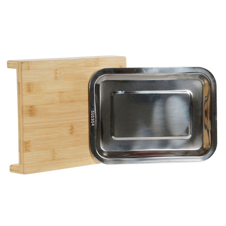 Tábua de corte DKD Home Decor Natural Bambu Aço inoxidável 28 x 21,5 x 4,2 cm - EcoNest