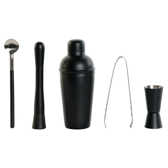 Conjunto de Cocktail DKD Home Decor Preto Aço inoxidável 500 ml 8 x 8 x 20 cm - EcoNest