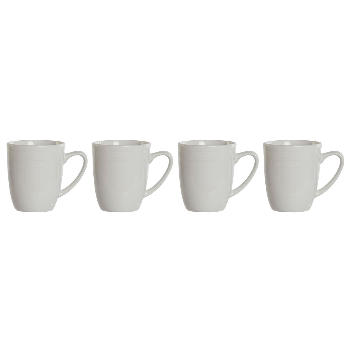 Conjunto de 4 Canecas DKD Home Decor Branco Porcelana 330 ml - EcoNest