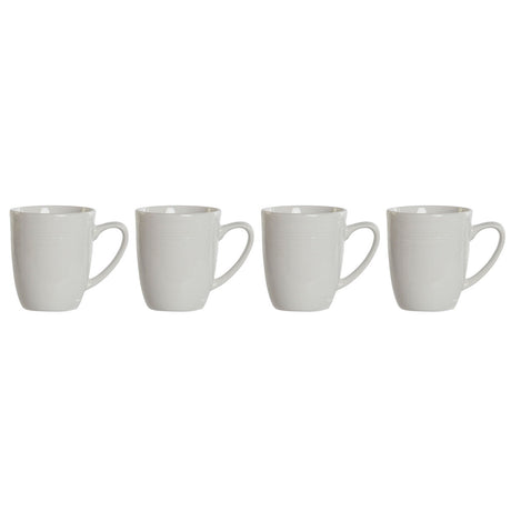 Conjunto de 4 Canecas DKD Home Decor Branco Porcelana 330 ml - EcoNest
