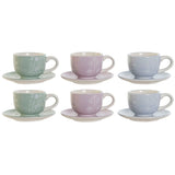 Conjunto de Chávenas de Café DKD Home Decor Azul Branco Verde Lilás Metal 180 ml - EcoNest