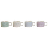 Conjunto de Chávenas de Café DKD Home Decor Verde Azul celeste Lilás Metal Bambu 260 ml - EcoNest