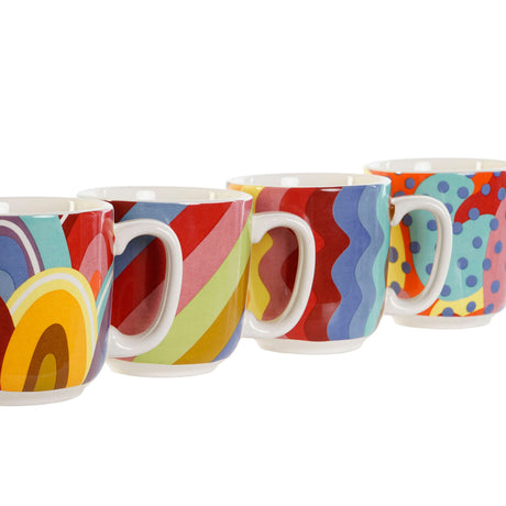 Conjunto de Chávenas de Café DKD Home Decor Multicolor Coral Bambu Dolomite 180 ml - EcoNest