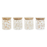 Bote DKD Home Decor Bambu Vidro de Borosilicato Shabby Chic 700 ml 10 x 10 x 12,5 cm (4 Unidades)