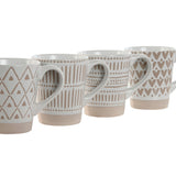 Conjunto de 4 Canecas Home ESPRIT Branco Bege Grés Boho 360 ml - EcoNest