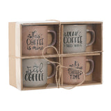 Conjunto de 4 Canecas Home ESPRIT Azul Cor de Rosa Grés - EcoNest