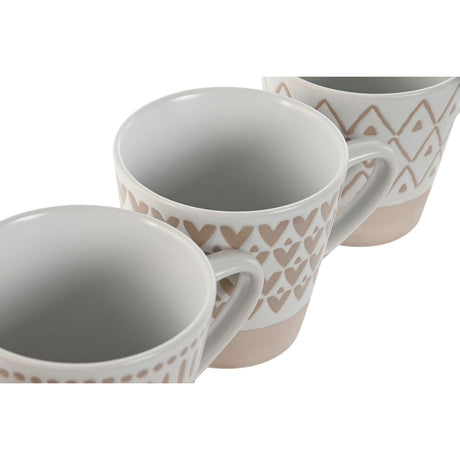 Conjunto de Chávenas de Café Home ESPRIT Branco Bege Grés 4 Peças 180 ml - EcoNest