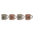Conjunto de Chávenas de Café Home ESPRIT Azul Cor de Rosa Grés 4 Peças 180 ml - EcoNest