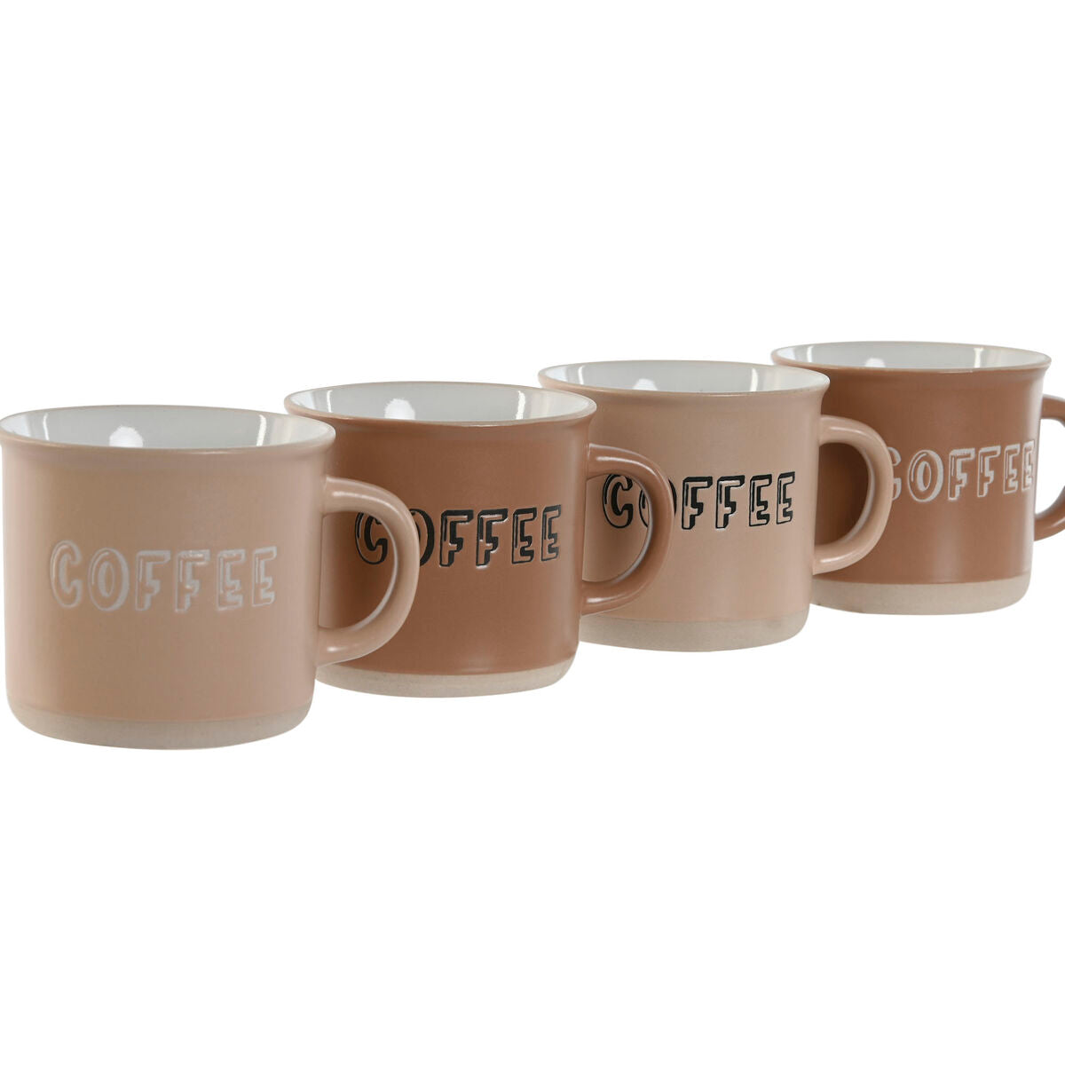 Conjunto de Chávenas de Café Home ESPRIT Castanho Grés 4 Peças 180 ml - EcoNest