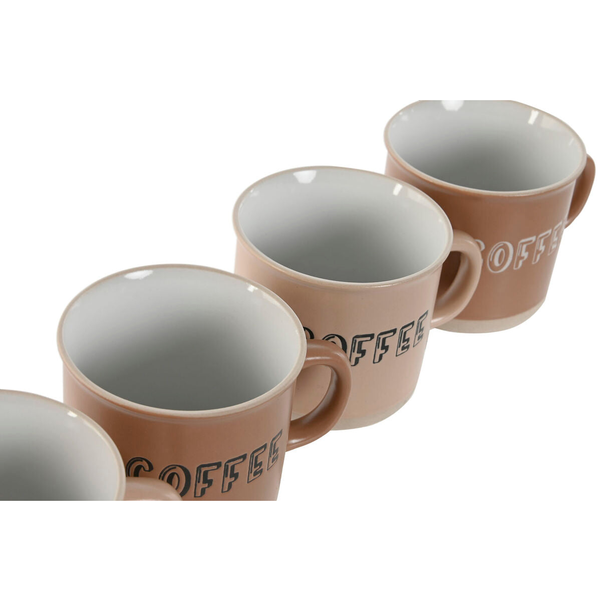 Conjunto de Chávenas de Café Home ESPRIT Castanho Grés 4 Peças 180 ml - EcoNest