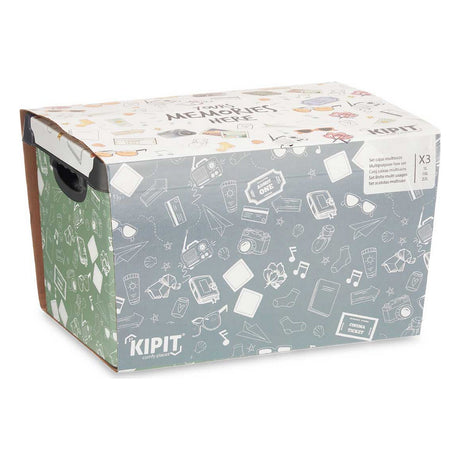 Conjunto de Caixas de Organização Empilháveis Memories 3 Peças Plástico - EcoNest
