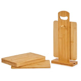 Conjunto Tábua de corte Com suporte Castanho Bambu (6 Peças) (21 x 14 x 0,8 cm) - EcoNest