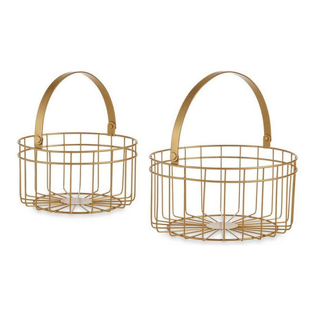 Conjunto de Cestas 2 Peças Dourado Metal - EcoNest