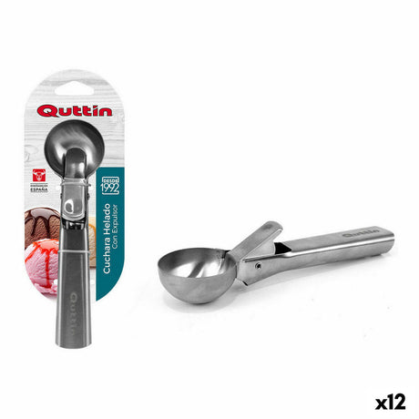 Colher para Gelado Quttin 62955 Aço inoxidável Prateado 18 x 5 x 4 cm (12 Unidades) - EcoNest