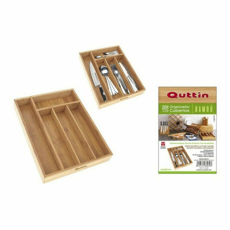 Organizador de Talheres Quttin Bambu 34 x 26 x 4 cm (8 Unidades) - EcoNest