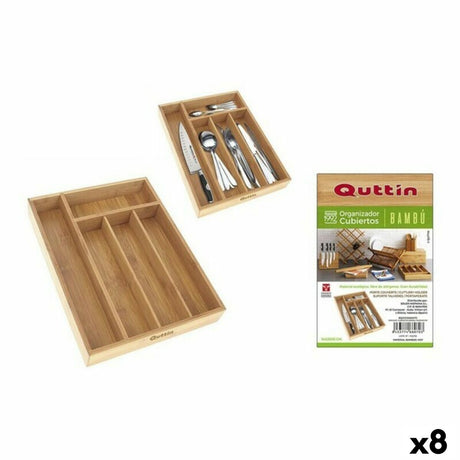 Organizador de Talheres Quttin Bambu 34 x 26 x 4 cm (8 Unidades) - EcoNest