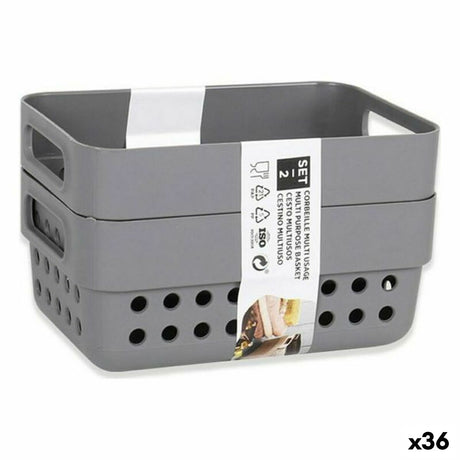 Cesta Multiusos Confortime 144902 12 x 7,5 x 7 cm (2 Peças) (36 Unidades) (12 x 7,5 x 5 cm) - EcoNest