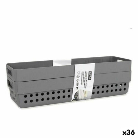 Cesta Multiusos Confortime 144888 24 x 7,5 x 7 cm (2 Peças) (36 Unidades) (24 x 7,5 x 5 cm) - EcoNest
