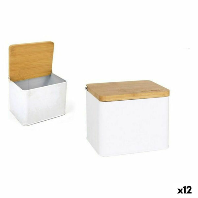 Saleiro com Tampa Privilege Metal Bambu 14 x 11 x 11 cm (12 Unidades) (14 x 11 x 11 cm) - EcoNest