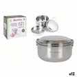 Lancheira Redonda com Tampa Quttin Aço inoxidável Aço 17 cm (12 Unidades) (Ø 17 cm) - EcoNest