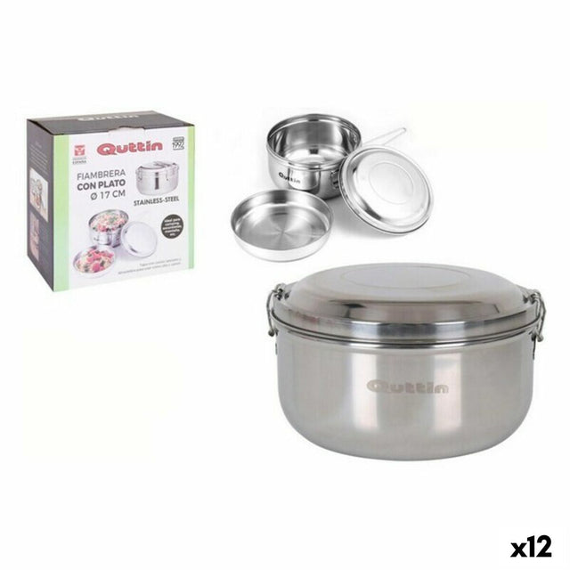 Lancheira Redonda com Tampa Quttin Aço inoxidável Aço 17 cm (12 Unidades) (Ø 17 cm) - EcoNest