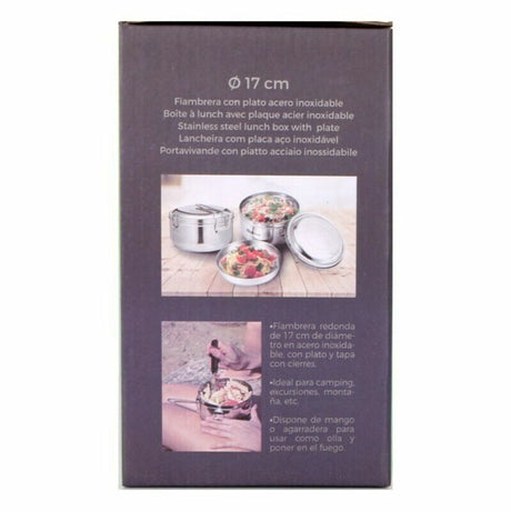 Lancheira Redonda com Tampa Quttin Aço inoxidável Aço 17 cm (12 Unidades) (Ø 17 cm) - EcoNest