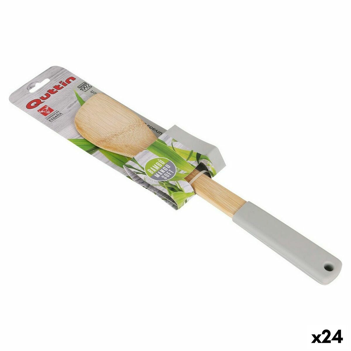 Espátula de Cozinha Quttin Soft Bambu 30 x 6 cm (24 Unidades) (30 cm) - EcoNest