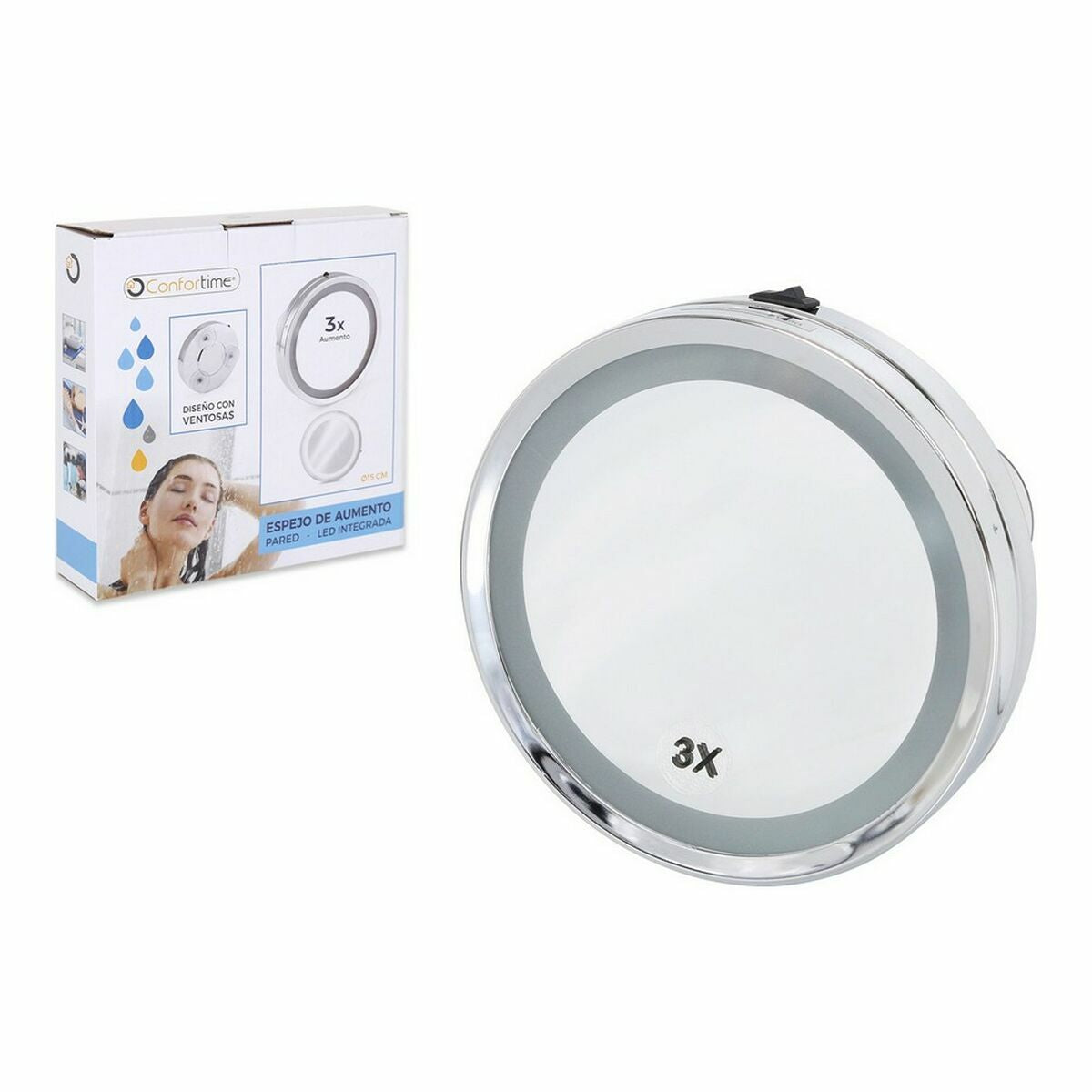 Espelho de Aumento Confortime LED 15 x 3 x 15 cm (6 Unidades) - EcoNest